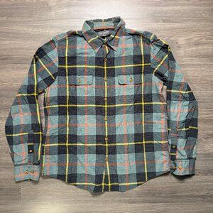 L.L. Bean Men's Signature Slim Fit Flannel Shirt - Green/Yellow/Orange